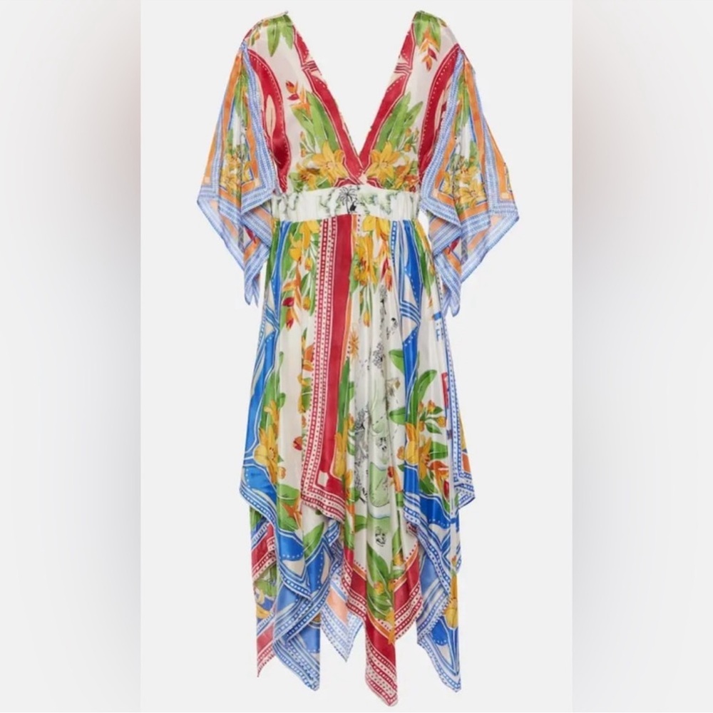 FARM Rio V-Neck Dress in Red, Blue, and Yellow